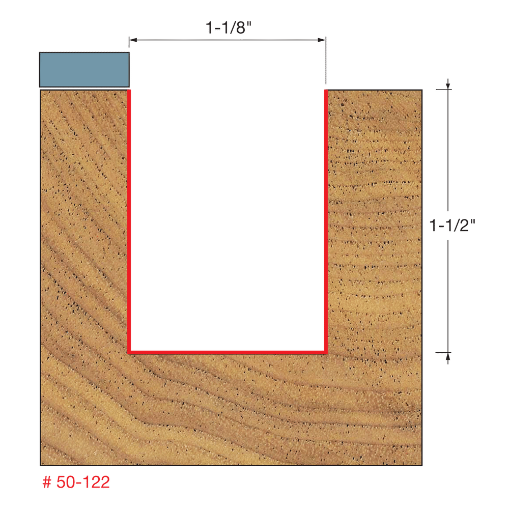 1"-1/8" x 1-1/2" Top Bearing Flush Trim Bit