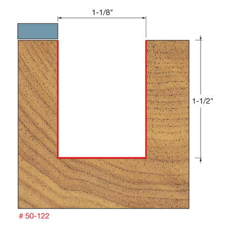 1"-1/8" x 1-1/2" Top Bearing Flush Trim Bit