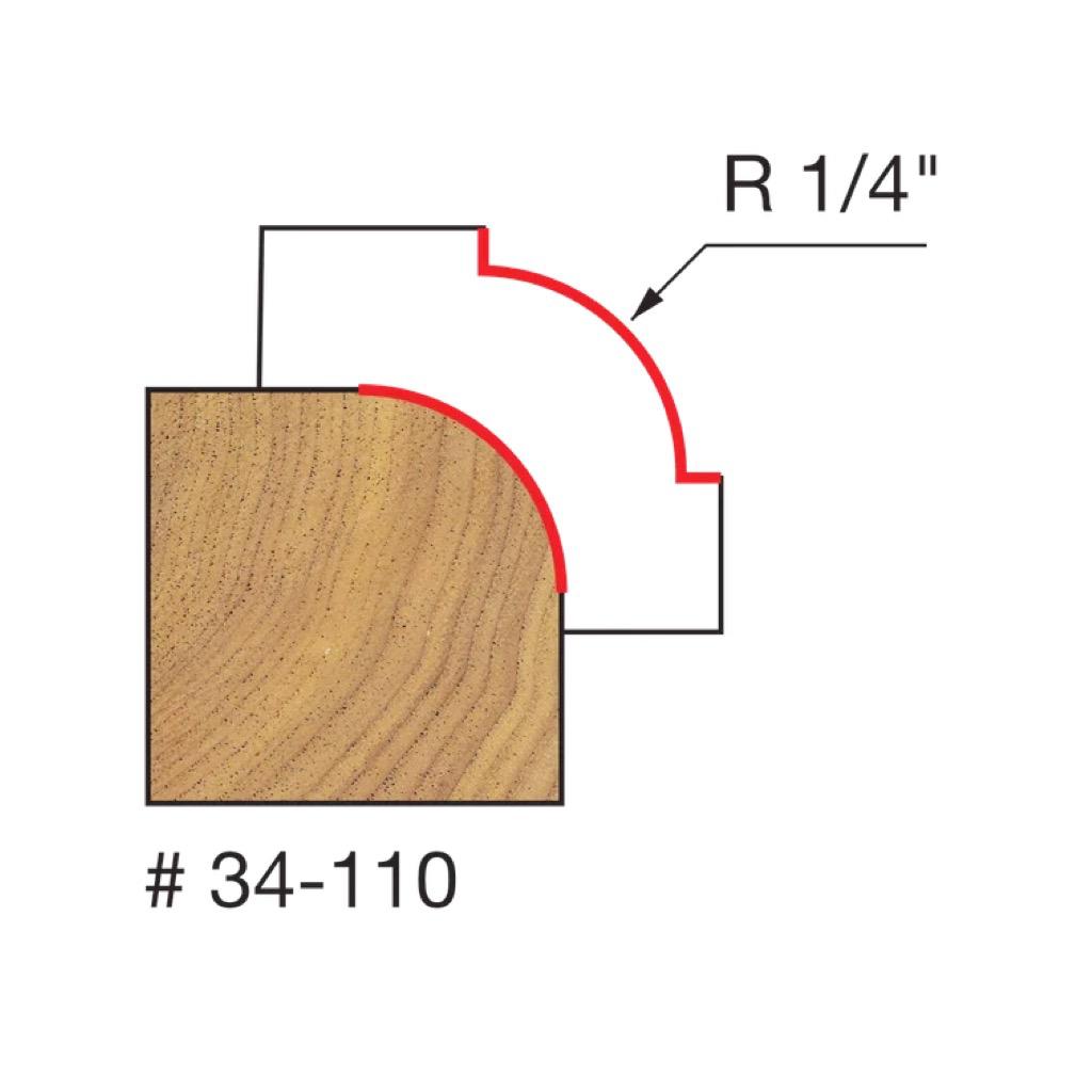 1/4" Radius Rounding Over Bit