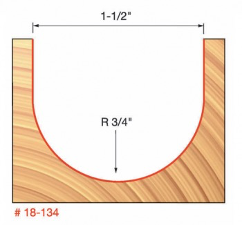 3/4" Radius Round Nose Bit