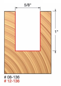5/8" x 1" Double Flute Straight Bit