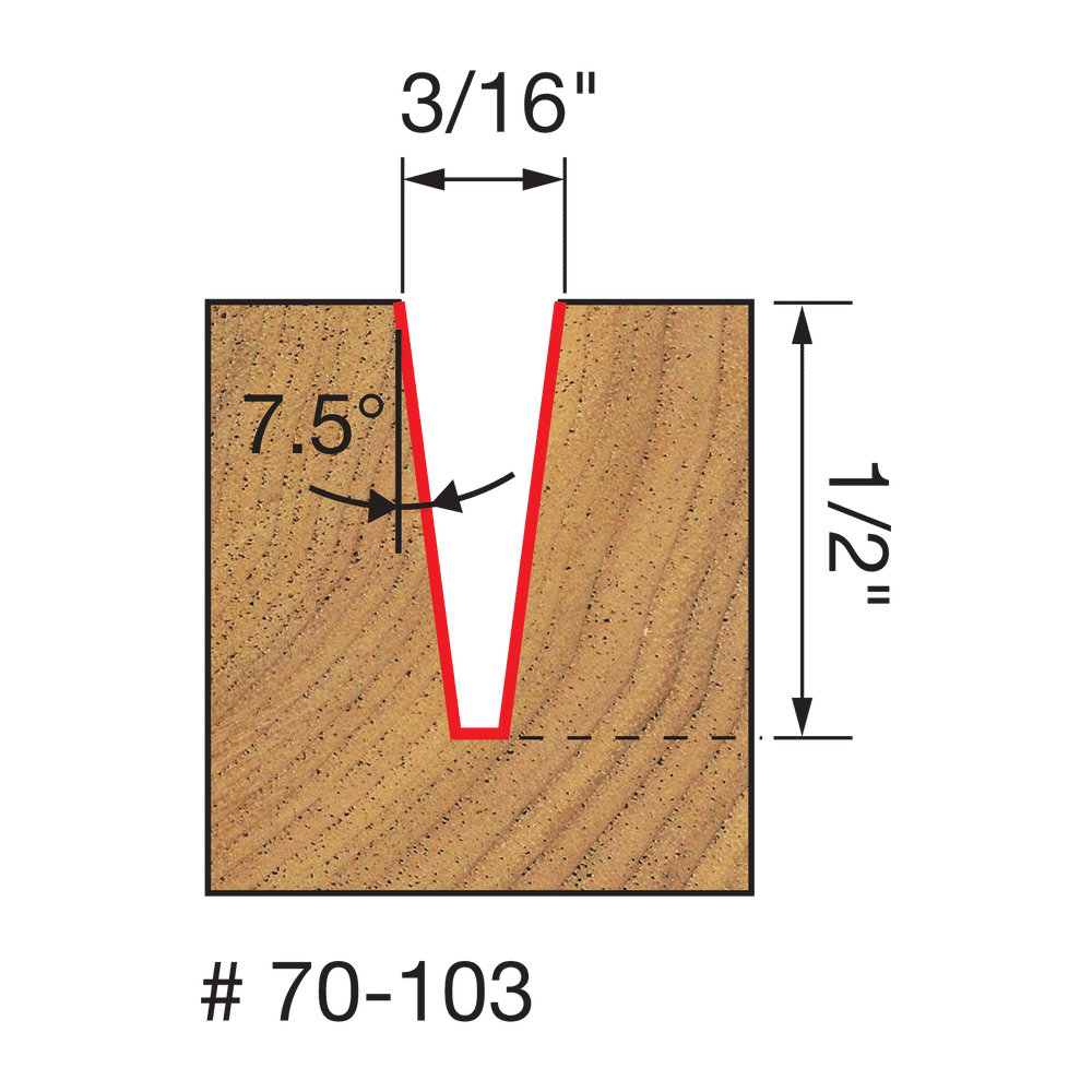 7.5° x 3/16" Engraving V"-Groove