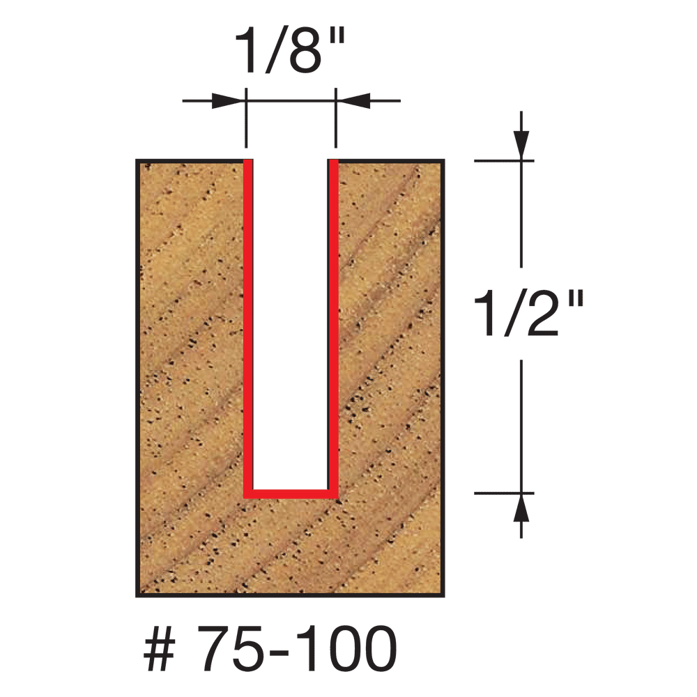 1/8" x 1/2" Up Spiral Bit