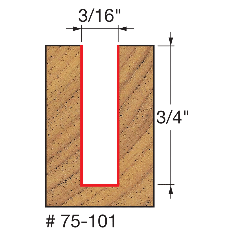 3/16" x 3/4" Up Spiral Bit