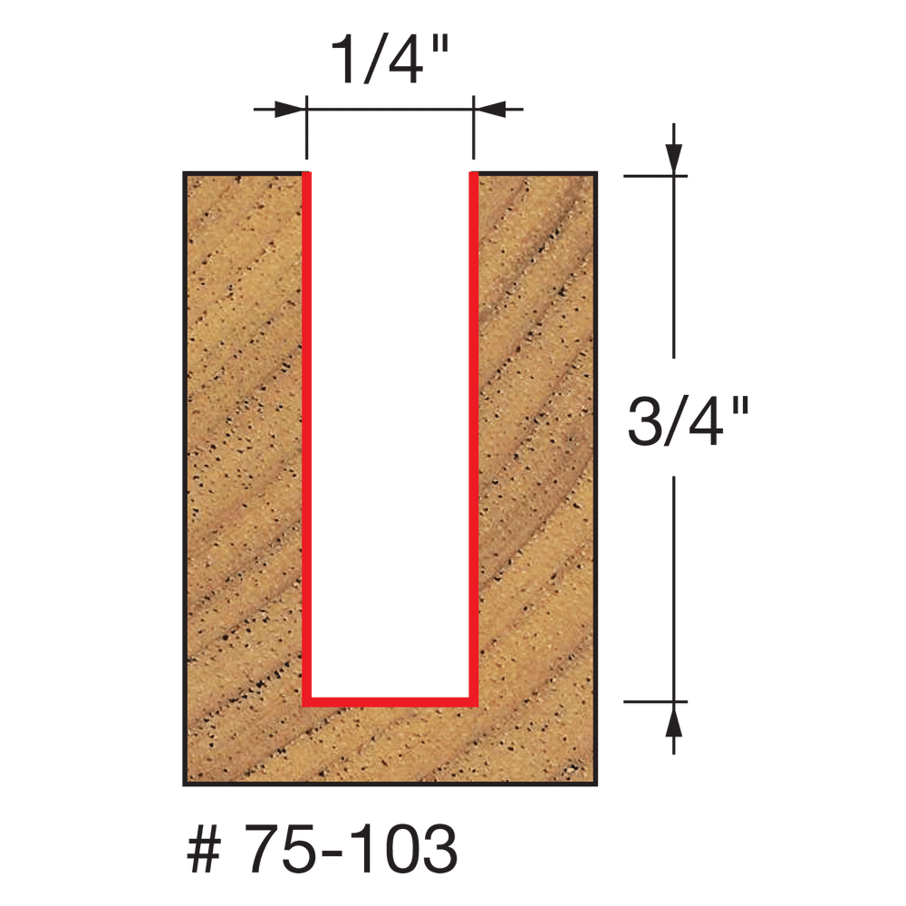 1/4" x 3/4" Up Spiral Bit