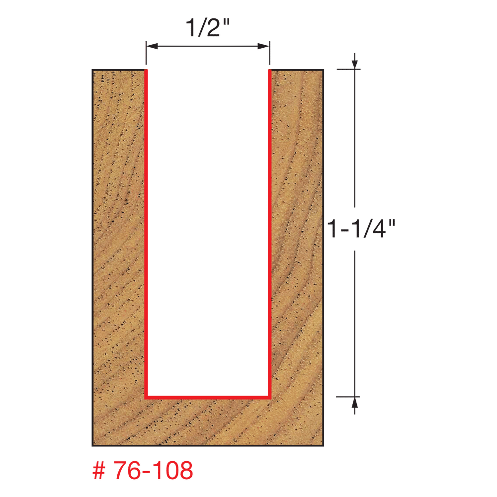 1/2" x 1-1/4" Down Spiral Bit