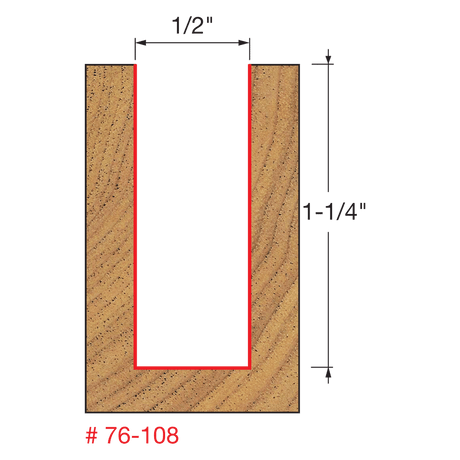 1/2" x 1-1/4" Down Spiral Bit