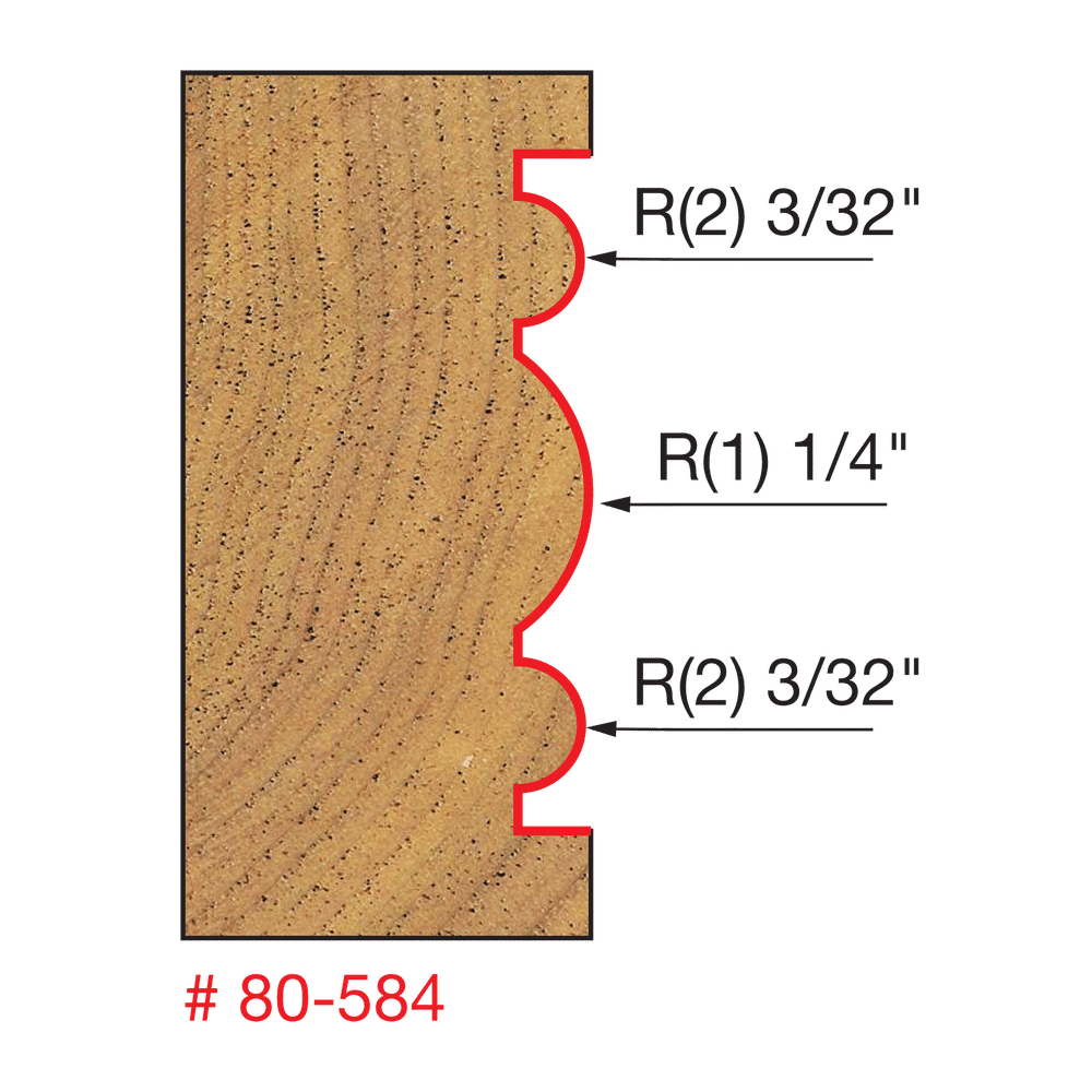 15/16" x 1" Triple Beading Bit