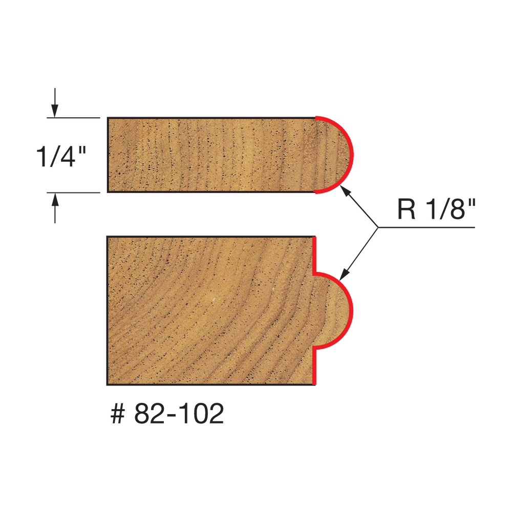 1/8" Radius Half Round Bit