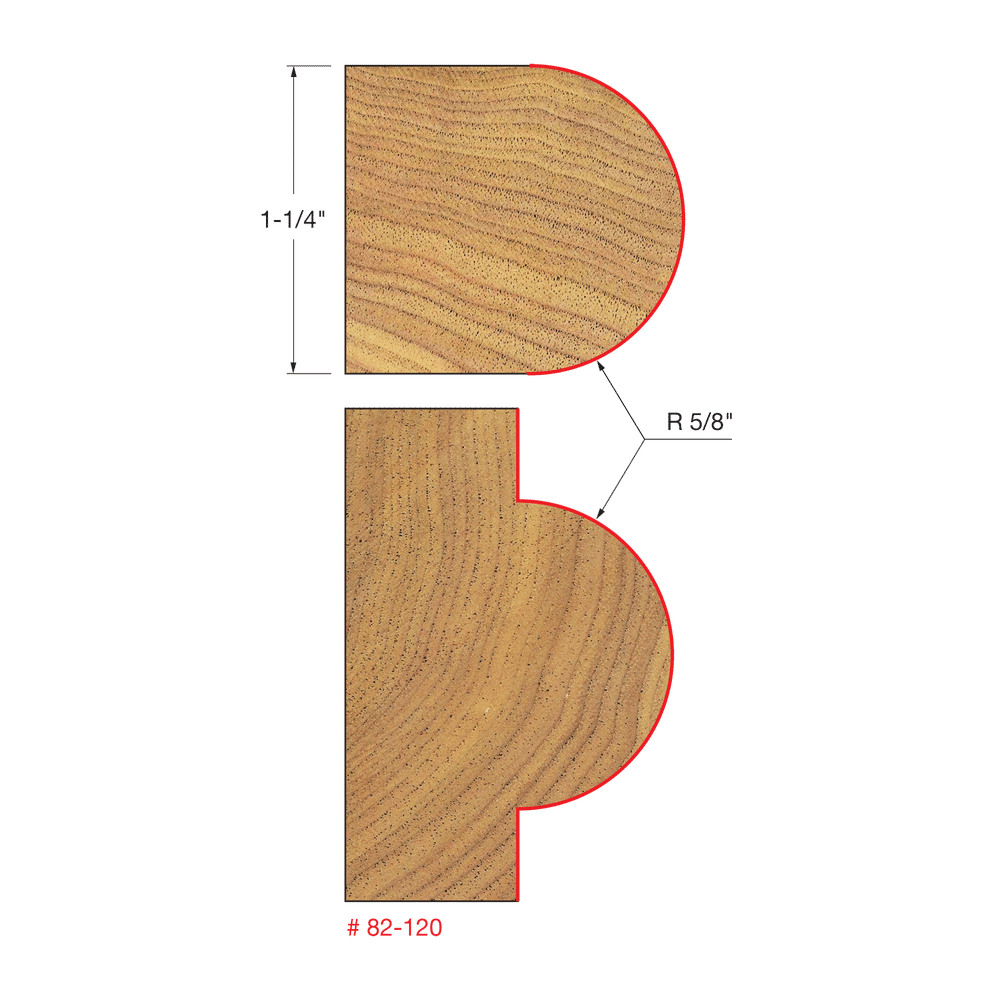 5/8" Radius Half Round Bit