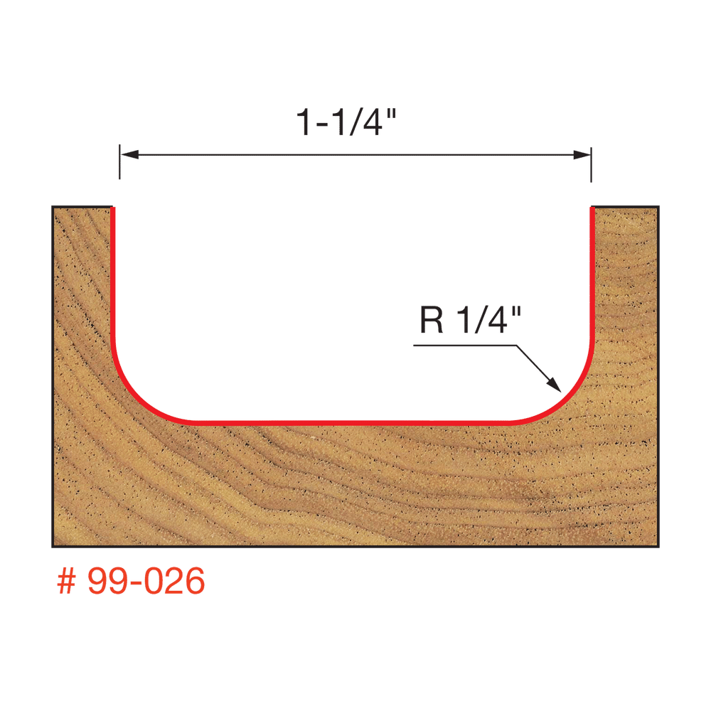 1-1/4" Dia. Radius Dish Carving Bit