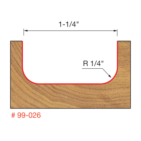 1-1/4" Dia. Radius Dish Carving Bit