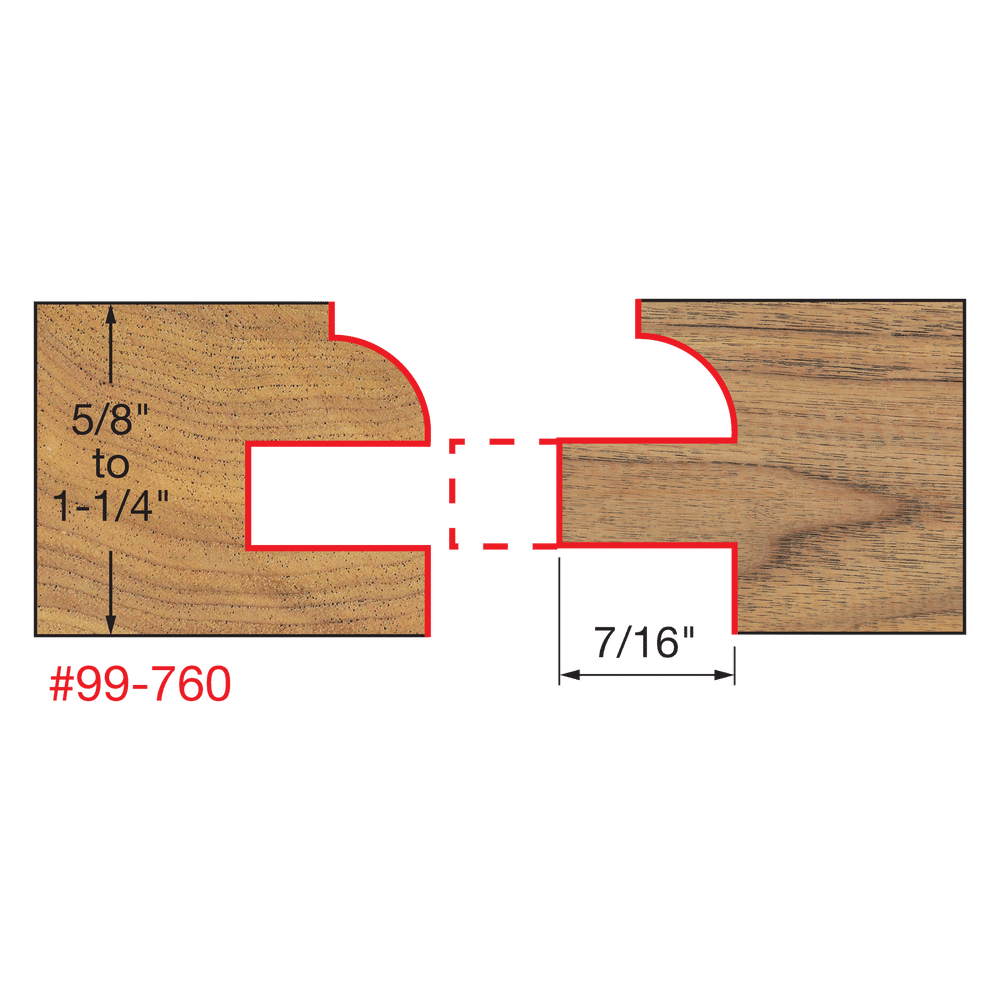 1"-11/16" Premier Adjustable Rail & Stile Bit "- Round Over