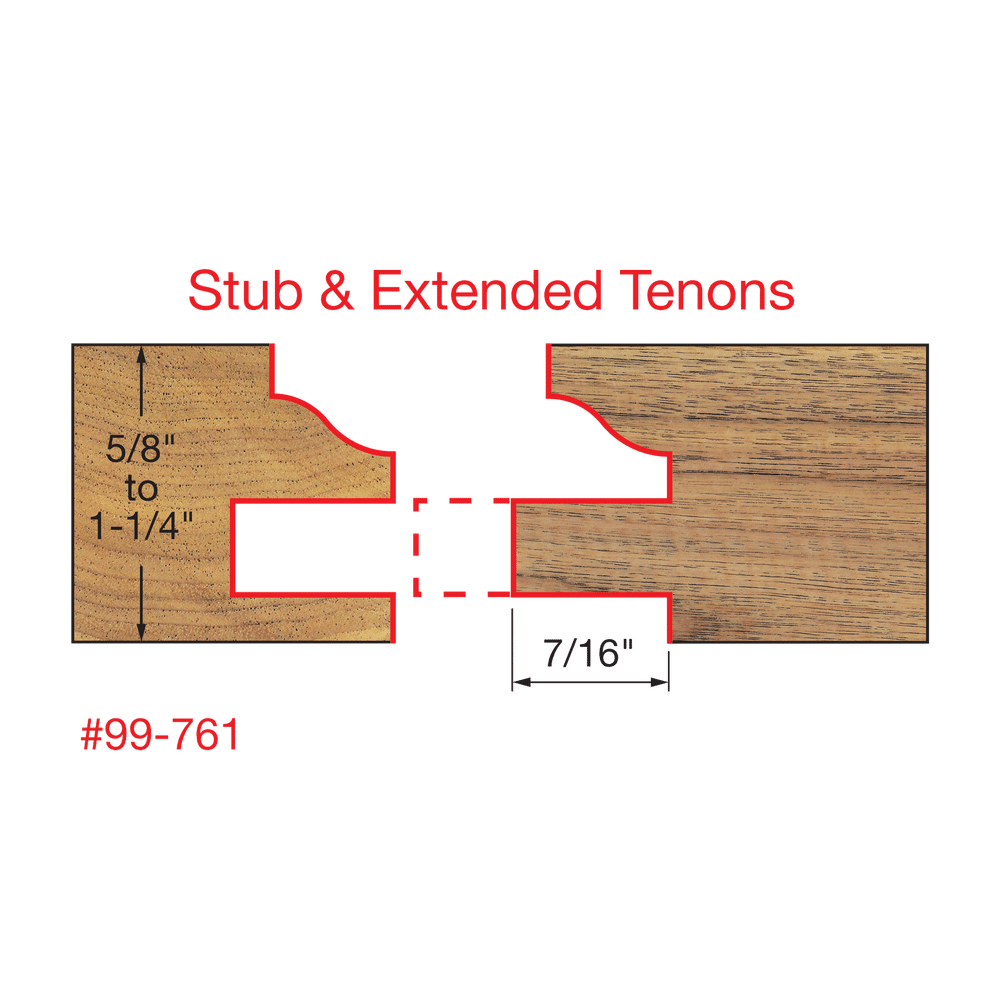 1"-11/16" Premier Adjustable Rail & Stile Bit "- Ogee