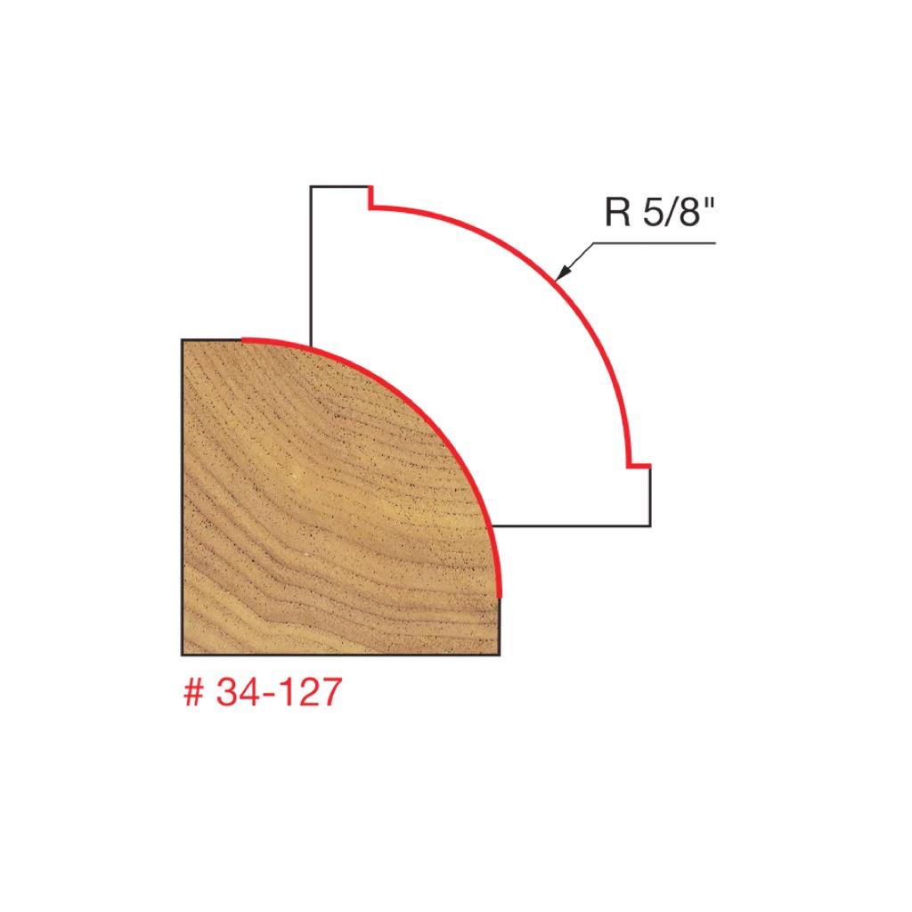 5/8" Radius Rounding Over Bit, Quadra Cut