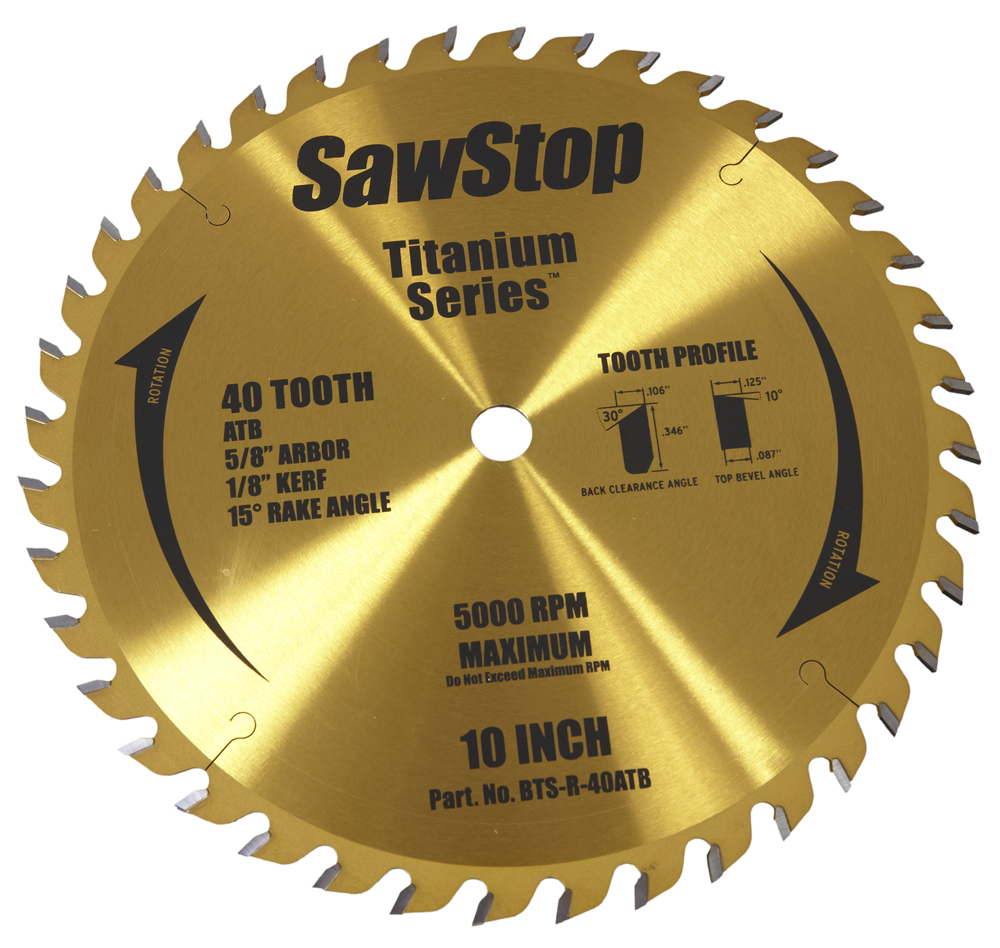 Titanium Series Premium Woodworking Blade - 40 Tooth
