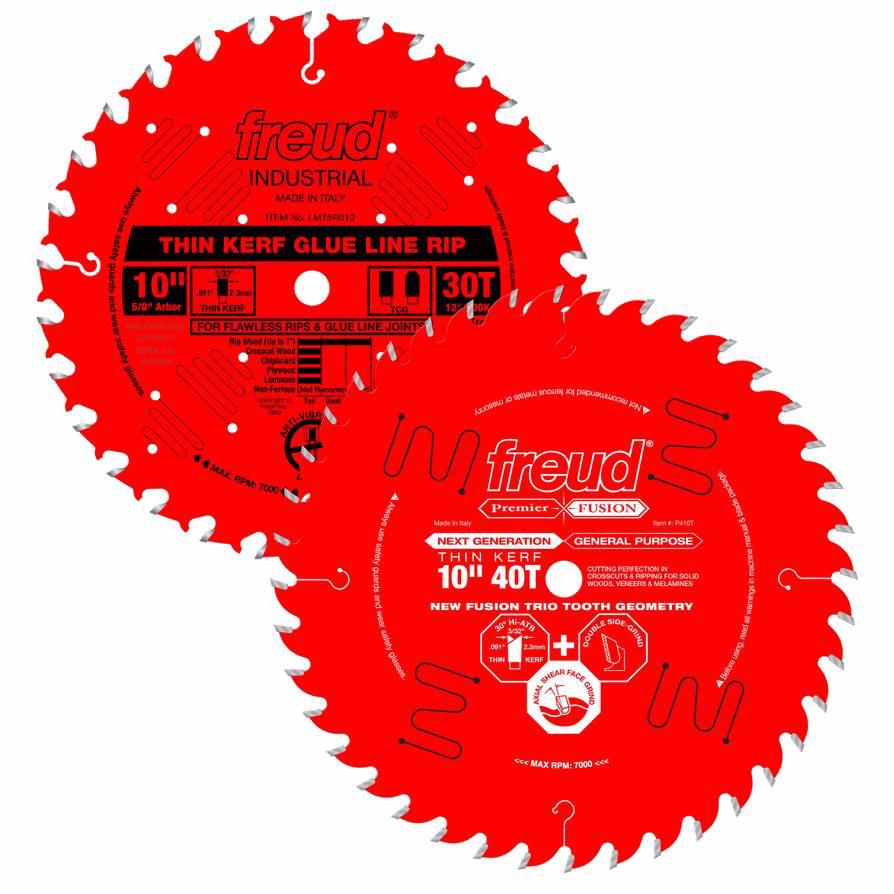 2-Blade Think Kerf Value Pack - 30T Glue Line Rip & 40T Premier Fusion GP
