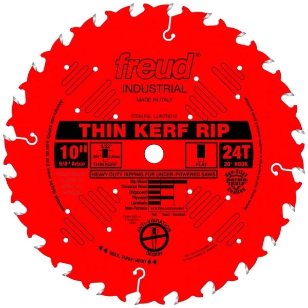 10" Thin Kerf Rip Blade, 24T