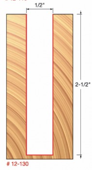 1/2" x 2-1/2" Double Flute Straight Bit