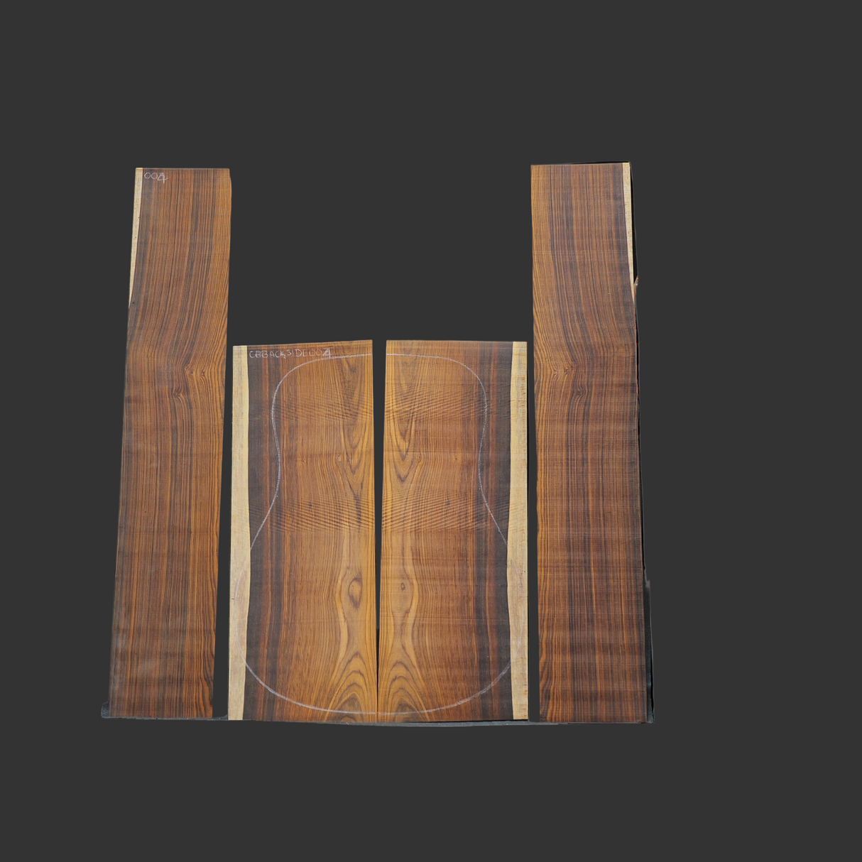 Cocobolo Acoustic Guitar Back and Side Set #004