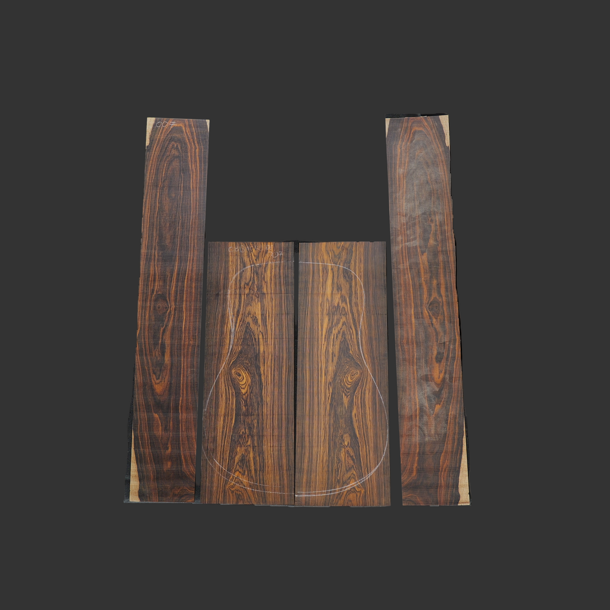 Cocobolo Acoustic Guitar Back and Side Set #007