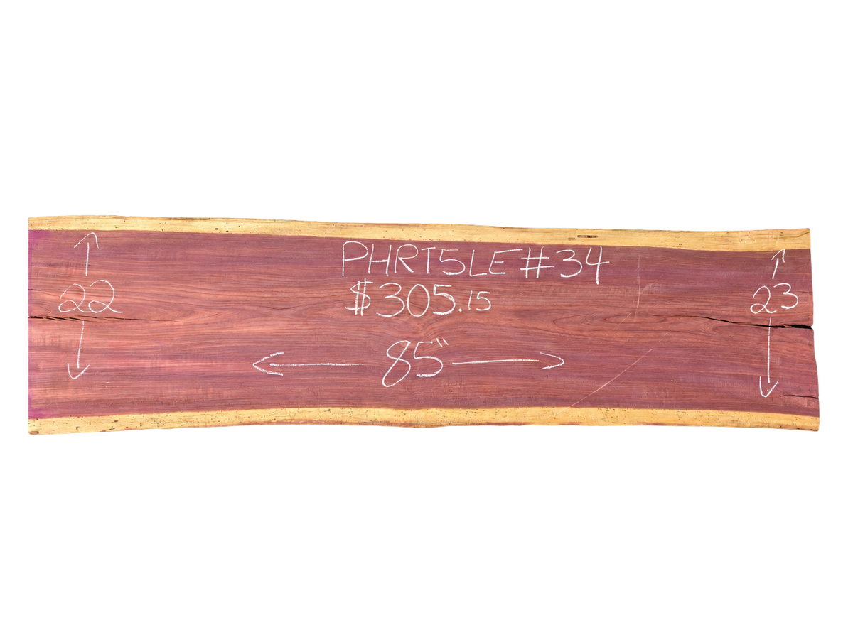 Purpleheart 5/4 Live Edge #034