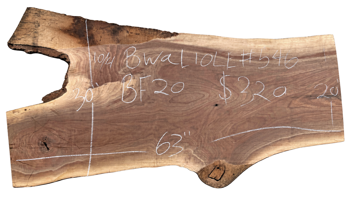 Black Walnut 10/4 Live Edge #546