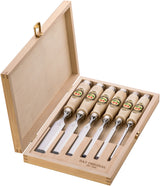 6-Piece Chisel Set In Wooden Box, Two Cherries