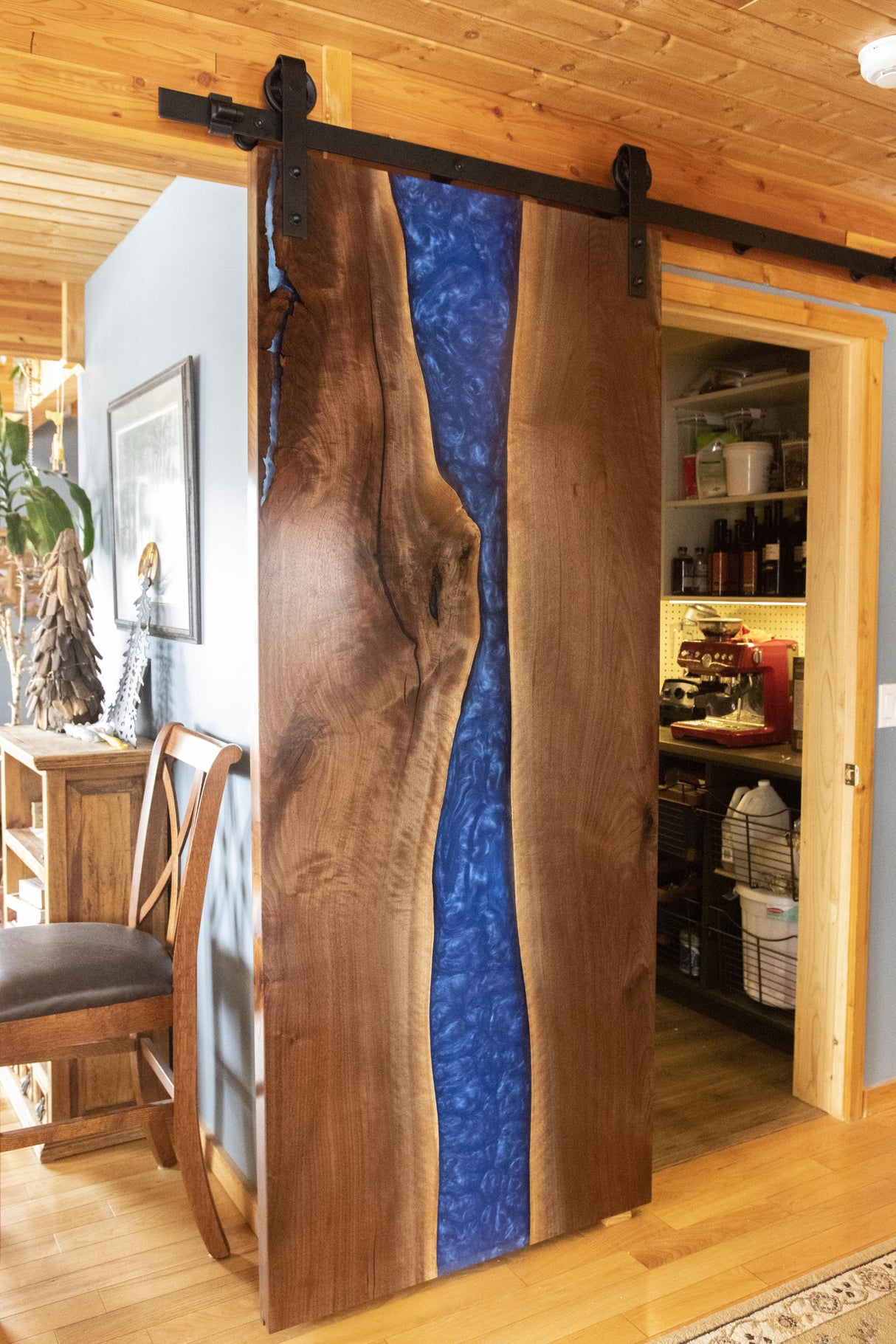 Black Walnut and Resin Barn Door