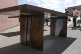 Black Walnut and Tinted Resin Dining Table