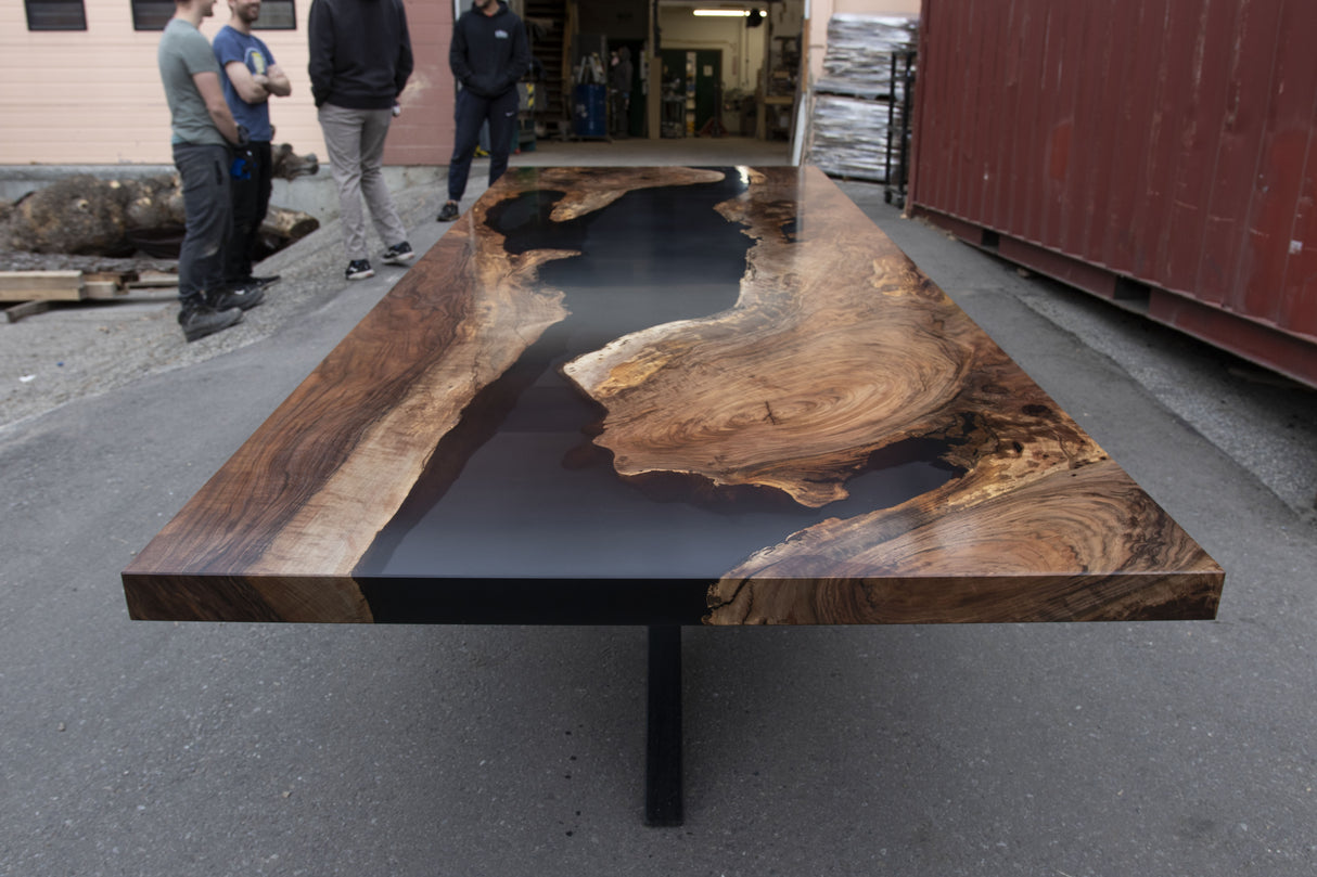 Bastogne Walnut and Tinted Resin Dining Table