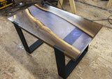 Black Walnut and Purple Resin Coffee Table