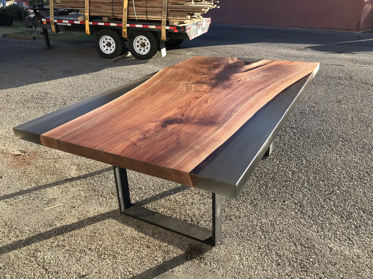 Black Walnut Resin Cast Dining Table