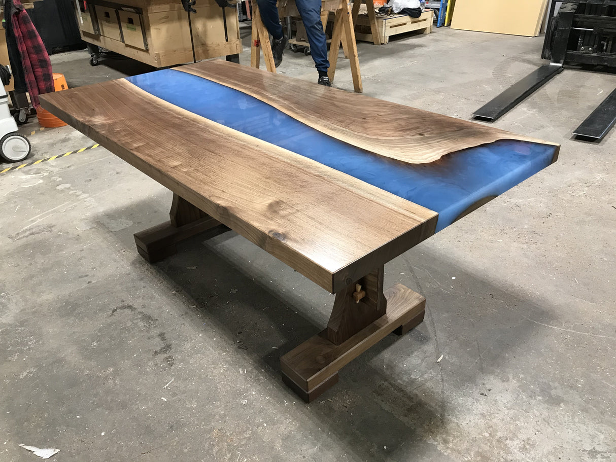 Black Walnut and Resin Dining Table