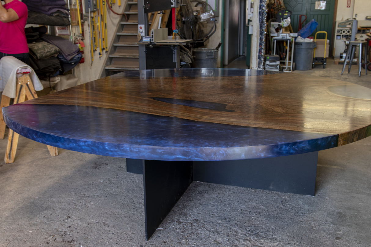 Claro Walnut and Resin Dining Table