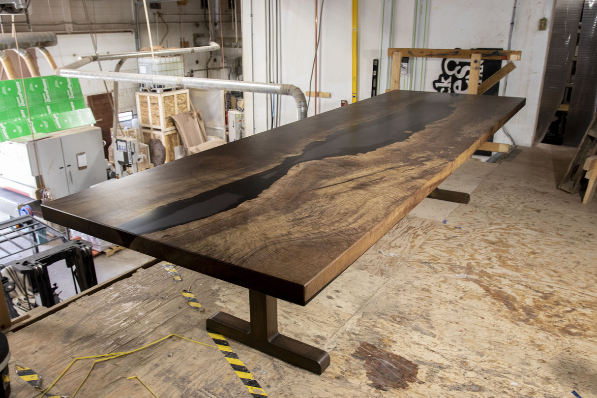 Claro Walnut and Resin Dining Table