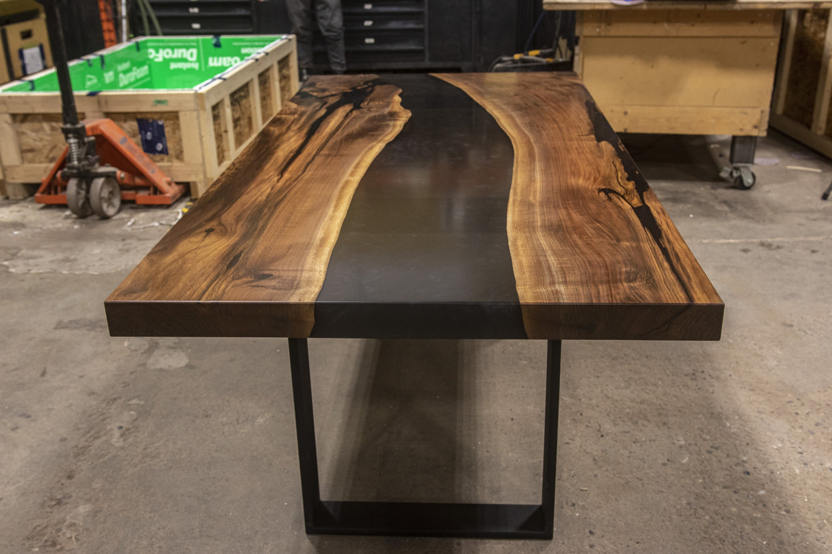 Black Walnut and Resin Dining Table