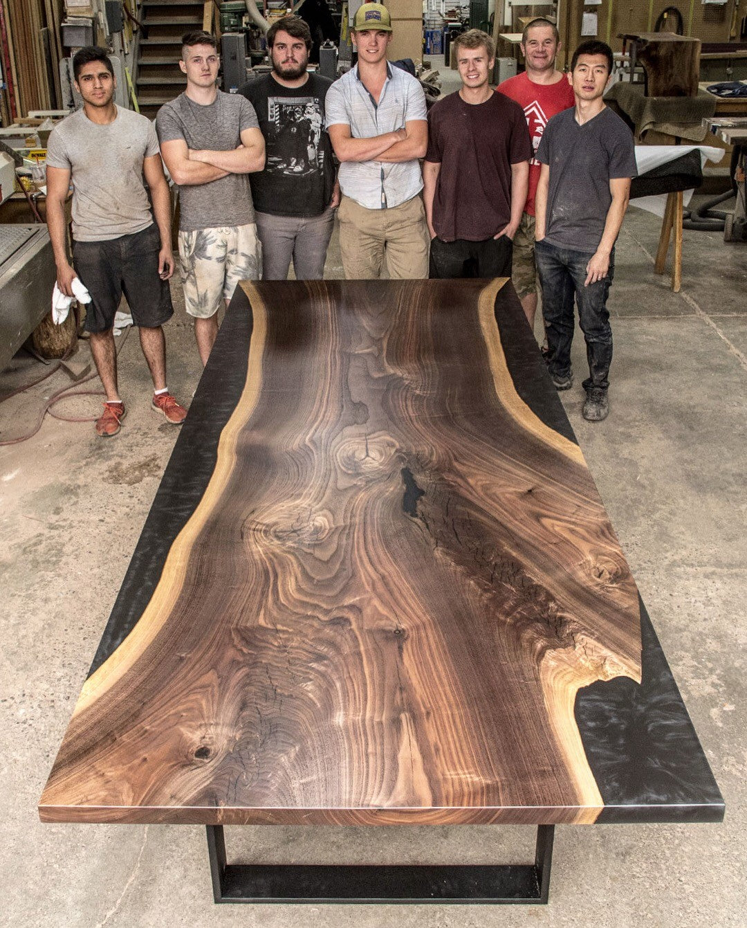 Black Walnut and Resin Dining Table