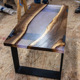 Black Walnut and Purple Resin Coffee Table