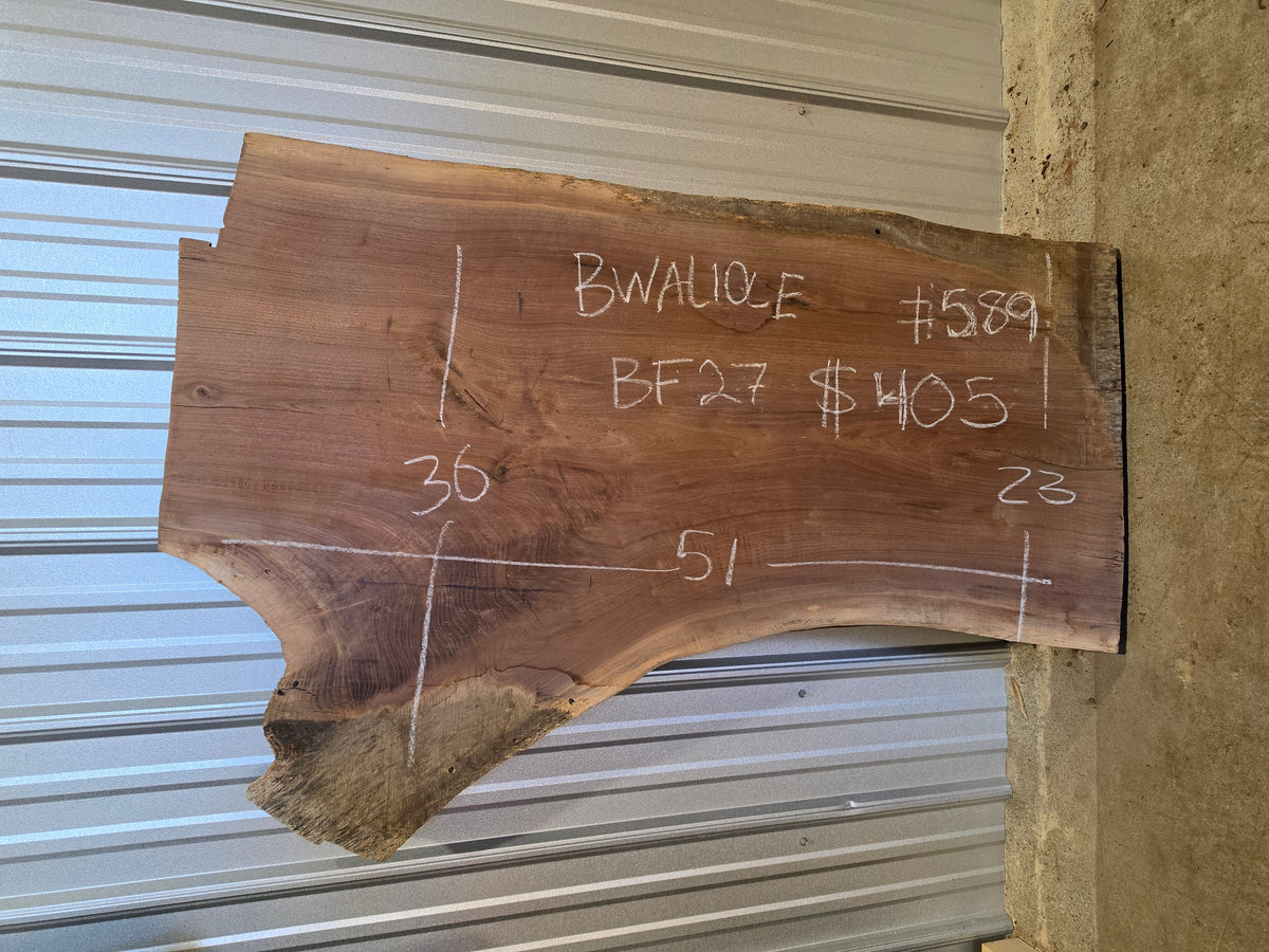 Black Walnut 10/4 Live Edge #589