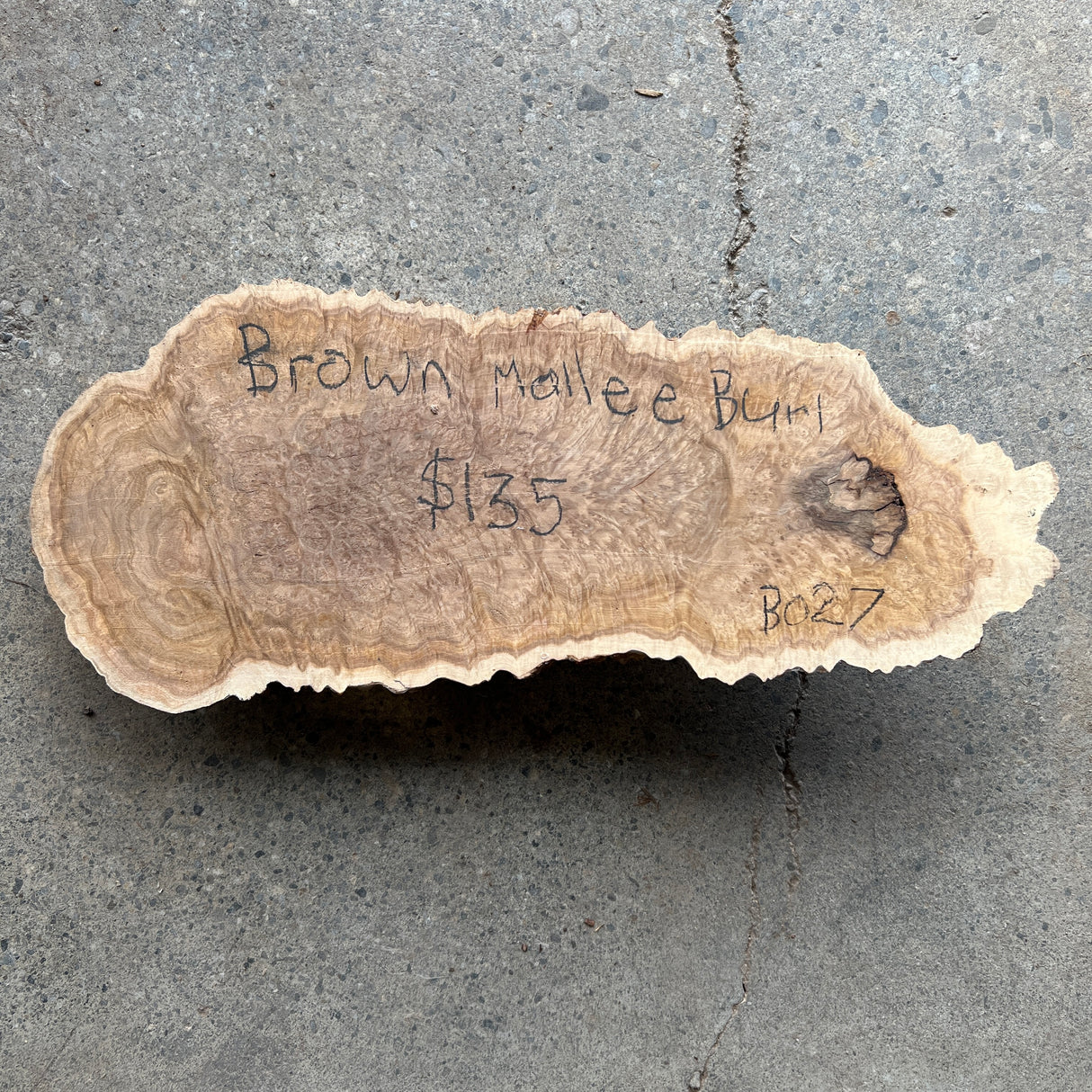 Brown Mallee Burl 15”x6”x2”