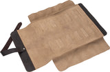 12 Pocket Leather Tool Roll Bag, Two Cherries