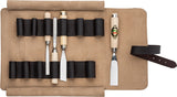 12 Pocket Leather Tool Roll Bag, Two Cherries