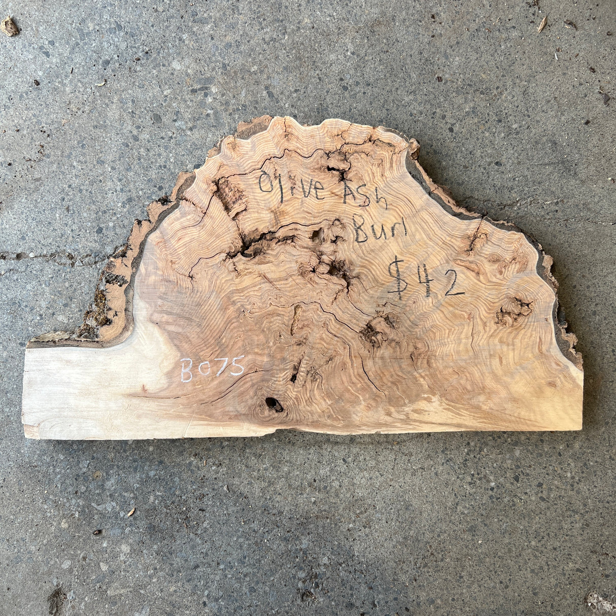 Olive Ash Burl 19”x10”x1”