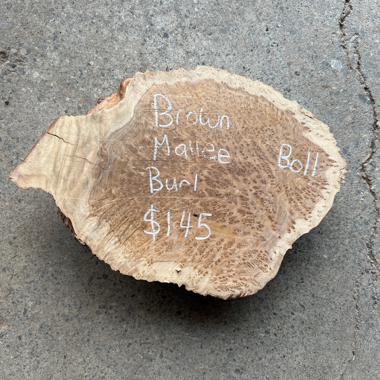 Brown Mallee Burl 10”x7”x2”