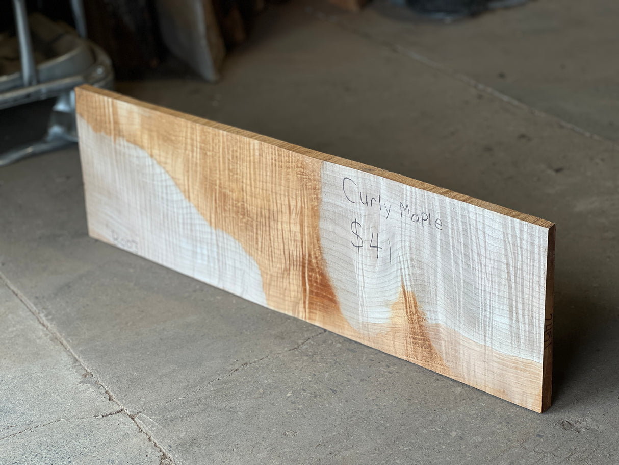 Curly Maple 30”x8.75”x0.75”