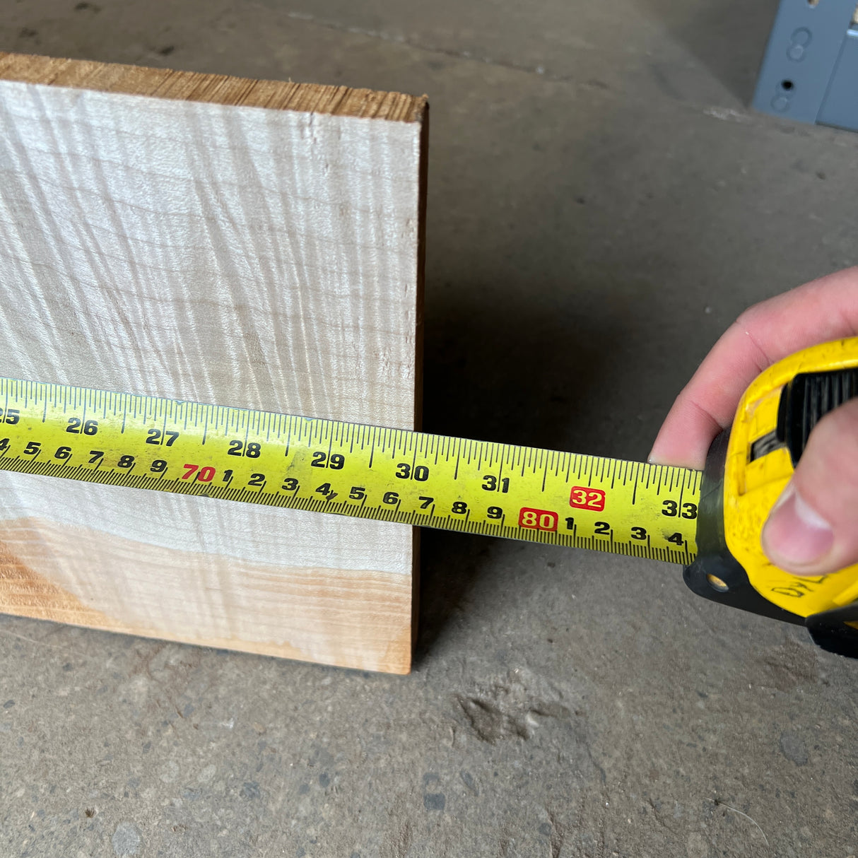 Curly Maple 30”x8.75”x0.75”