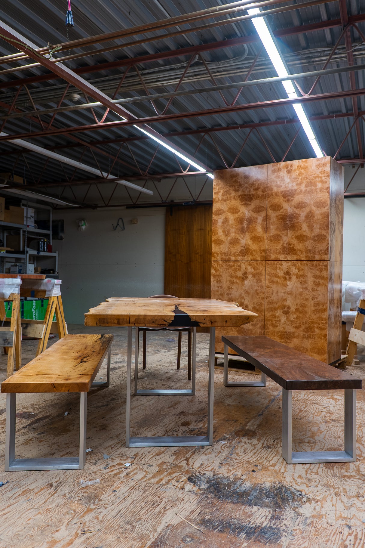 Maple Burl Dining Set