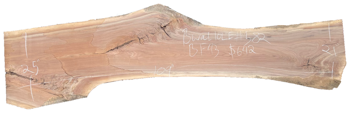 Black Walnut 10/4 Live Edge #582