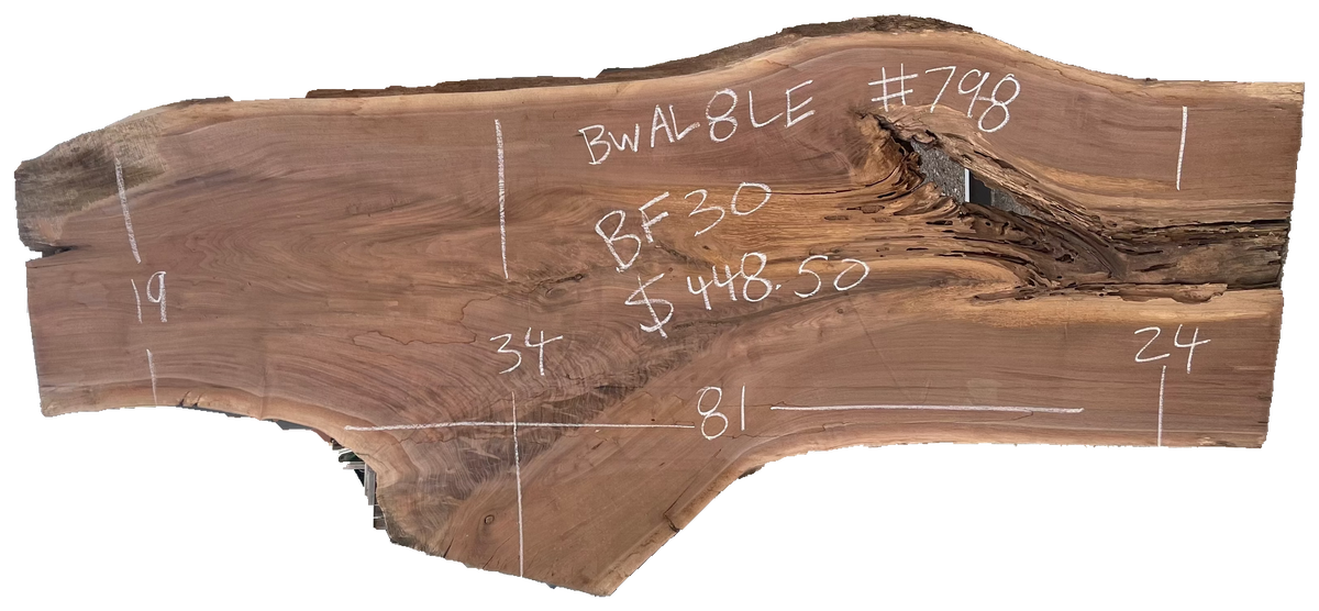Black Walnut 8/4 Live Edge #798